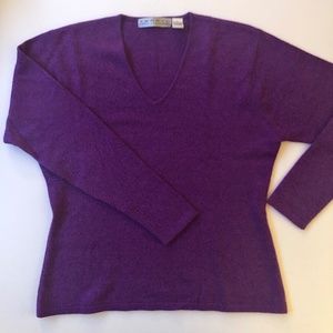 Terryl Cashmere V-Neck Sweater, Purple